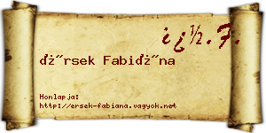 Érsek Fabiána névjegykártya